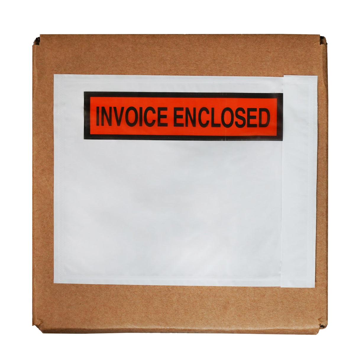 Packing List Envelopes Orange Invoice Enclosed Panel 4.5 x 5.5 White Back/Clear Front w/Print Case:1000