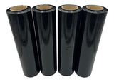 VALUE 18" x 1000' 80 gauge BLACK Cast Stretch Wrap Plastic Pallet Wrap Film Opaque Roll:4