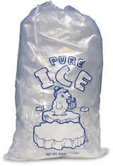 20 lb Ice Bags with Drawstring 15 x 23 x 1.85 mil Case:250