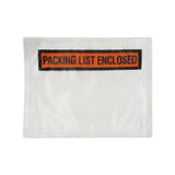 Packing List Envelopes Orange Panel Face 4.5 x 5.5 White Back/Clear Front w/Print Case:1000
