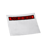Packing List Enclosed Envelopes Orange Panel Face 7 x 5.5 White Back/Clear Front w/Print Case:1000
