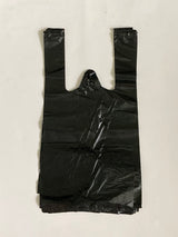 Thank You T Shirt Bags pk. of 1000 Black 8x4x16 14 Microns 1/10 size Plastic Shopping Bags