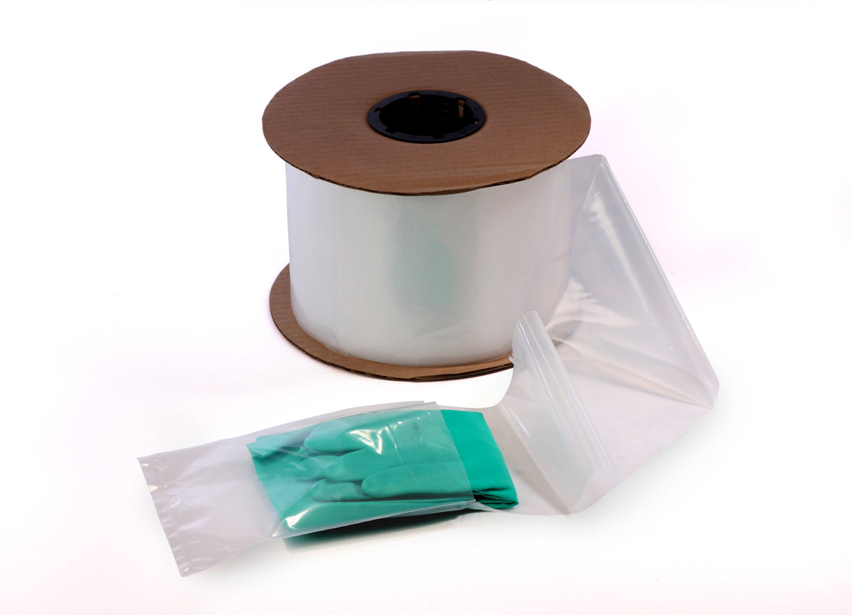 Clear Pre Opened AutoBags on Roll 5 x 12 x 2 Mil Roll:1000 with Vent Hole
