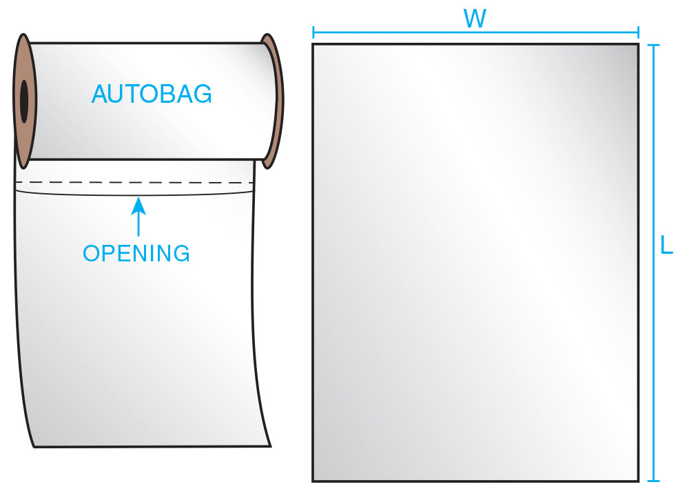 Clear Pre Opened AutoBags on Roll 8 x 10 x 3 Mil Roll:750