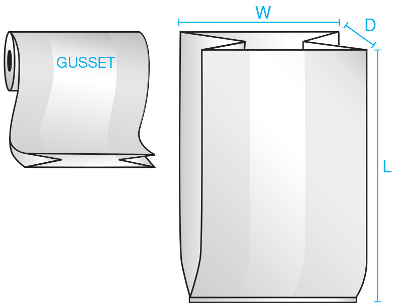Clear Poly Gusseted Bags on Roll 48 x 36 x 72 x 4 Mil (36 in gusset) Roll:40