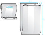 Clear Poly Gusseted Bags on Roll 48 x 30 x 60 x 2 Mil (30 in gusset) Roll:100