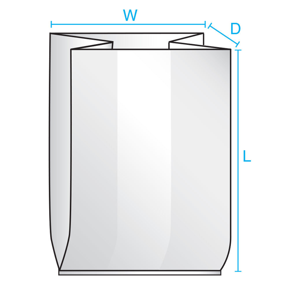 Clear Gusseted Poly Bags 8 x 4 x 15 x 1 Mil (4 in gusset) Case:1000
