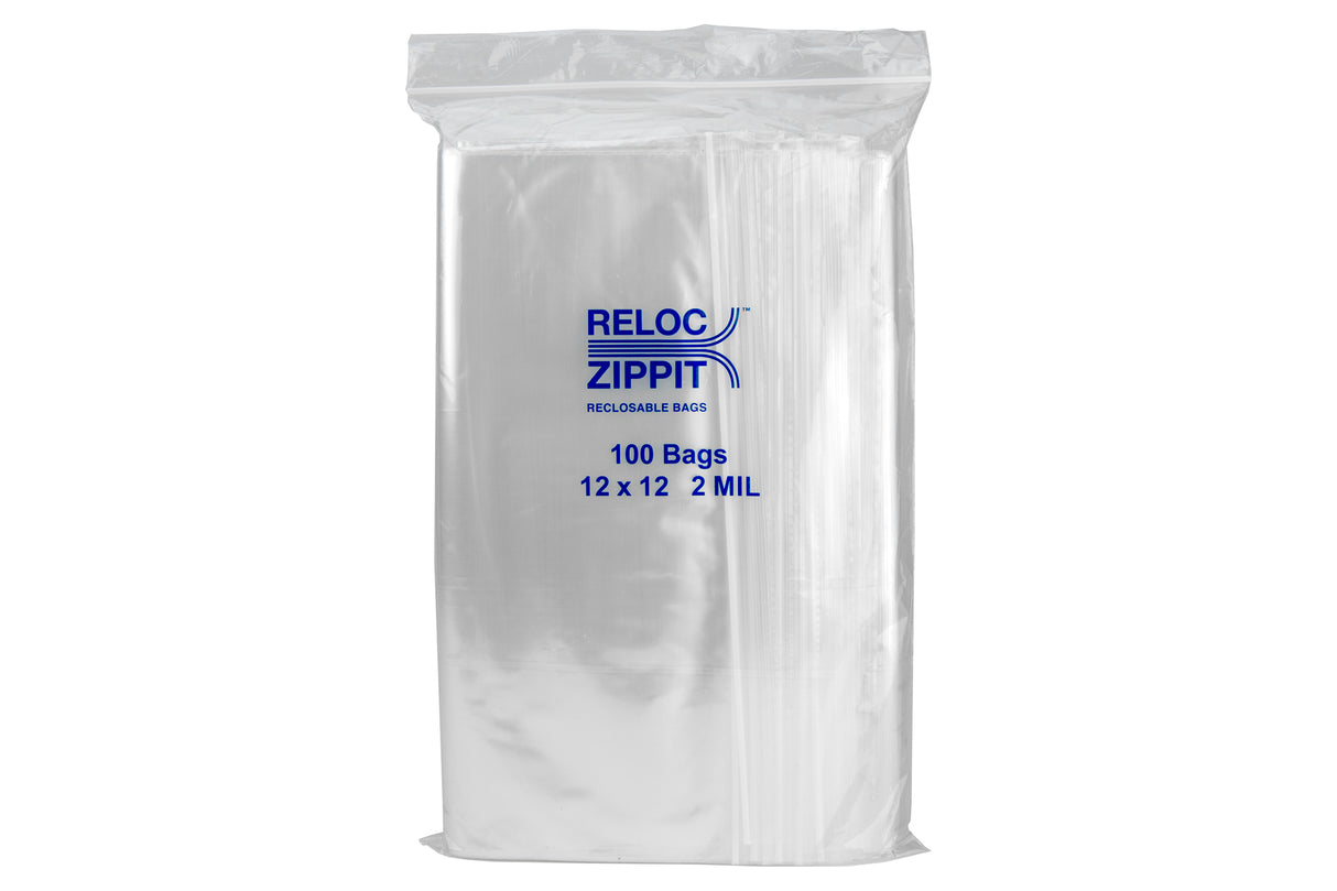 VALUE Zip Reclosable Lock Bags 12 x 12 x 2 Mil Case:1000