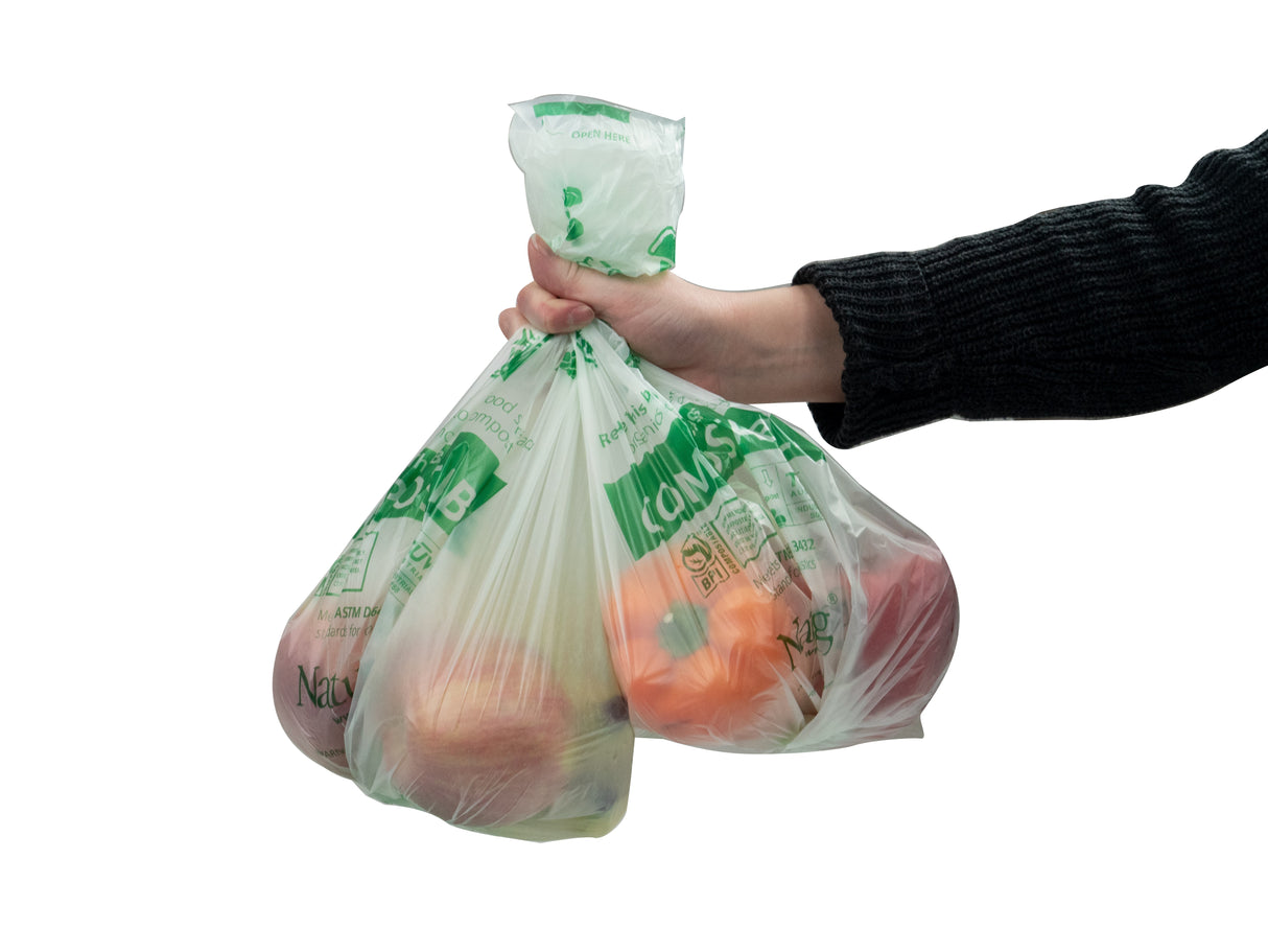 15x17 Compostable Produce Bags on a Roll 0.5 mil Case:1200 NT1075-X-00006