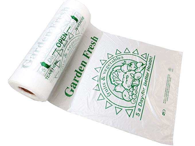 plastic bags for plants wholesale 12x17 Plastic Produce Bags On a Roll Printed 5-A-Day 11 mic 4 Rolls 2000 Bags Produce Rolls Food Bags - Produce Bags