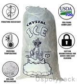 8 lb Ice Bags with Drawstring 11 x 18 x 1.4 mil Case:500