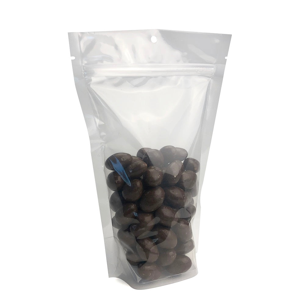 5" x 3" x 8.5" Clear Zip Lock Barrier Stand Up Pouches with Hang Holes 3 Mil 4 oz Case:1000