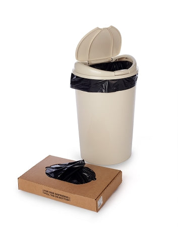 7-10 Gallon Black Trash Bags 24x24 8 Micron 1000 Bags