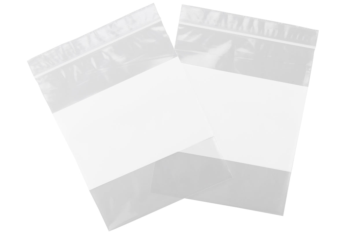 VALUE Reclosable Bags w/White Block 3 x 5 x 2 Mil Case:1000